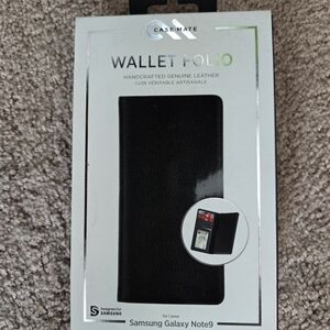 CASE-MATE Wallet Folio Case for Samsung Galaxy Note9 Black Leather NEW in Box